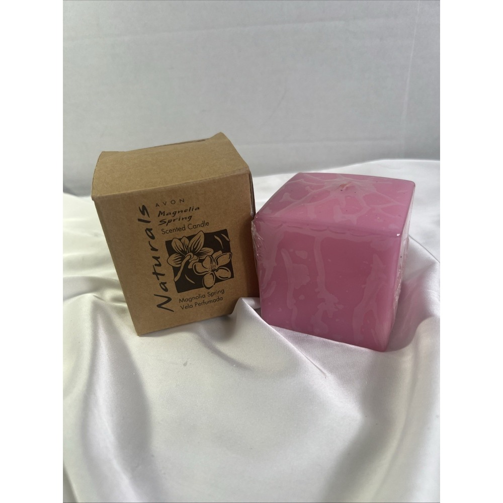 Vinatge Avon 1997 Naturals Magnolia Spring Scented Candle New‎ In Box Pink